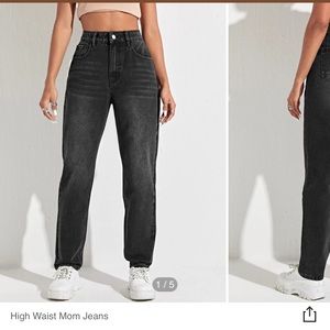 Shein High Waist Black Mom Jeans